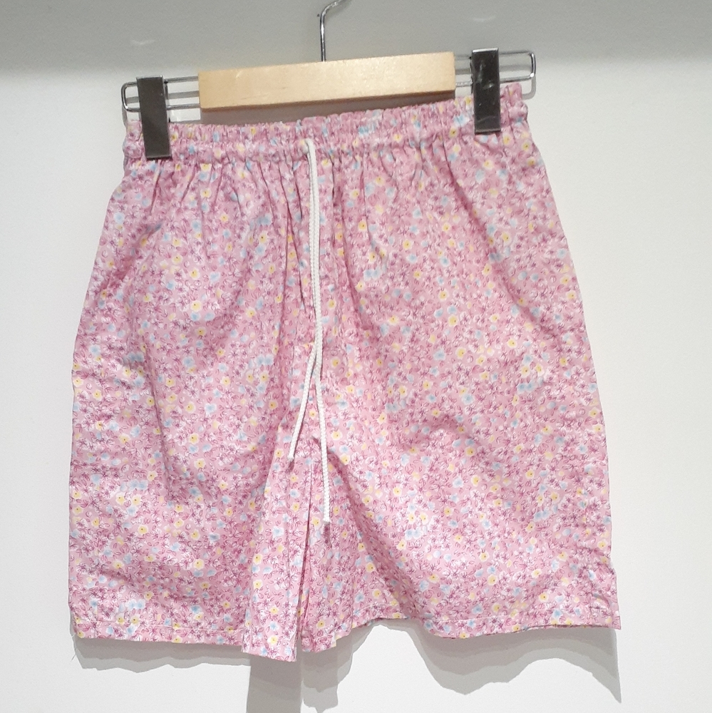 Vintage Drawstring Floral Pink Shorts